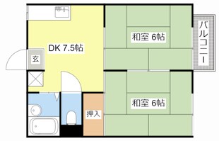 ハイツにんじんA棟の物件間取画像